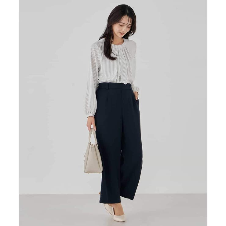 サテンワイドクロップドパンツ【洗える/速乾/毛玉になりにくい/イージーケア】 | a.v.v【WOMEN】 | 詳細画像10 