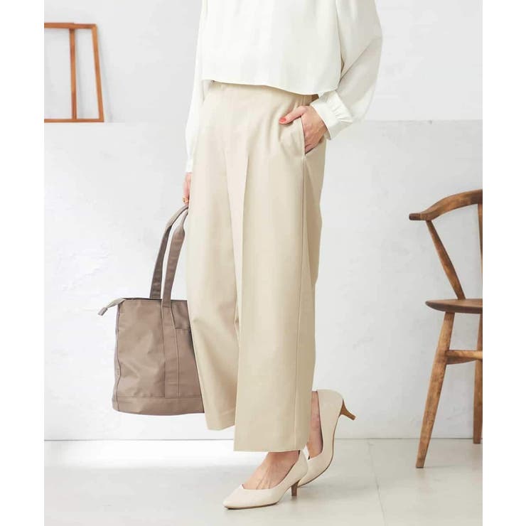 【洗える/ストレッチ/UVカット】麻調ストレッチクロップドパンツ | a.v.v【WOMEN】 | 詳細画像1 