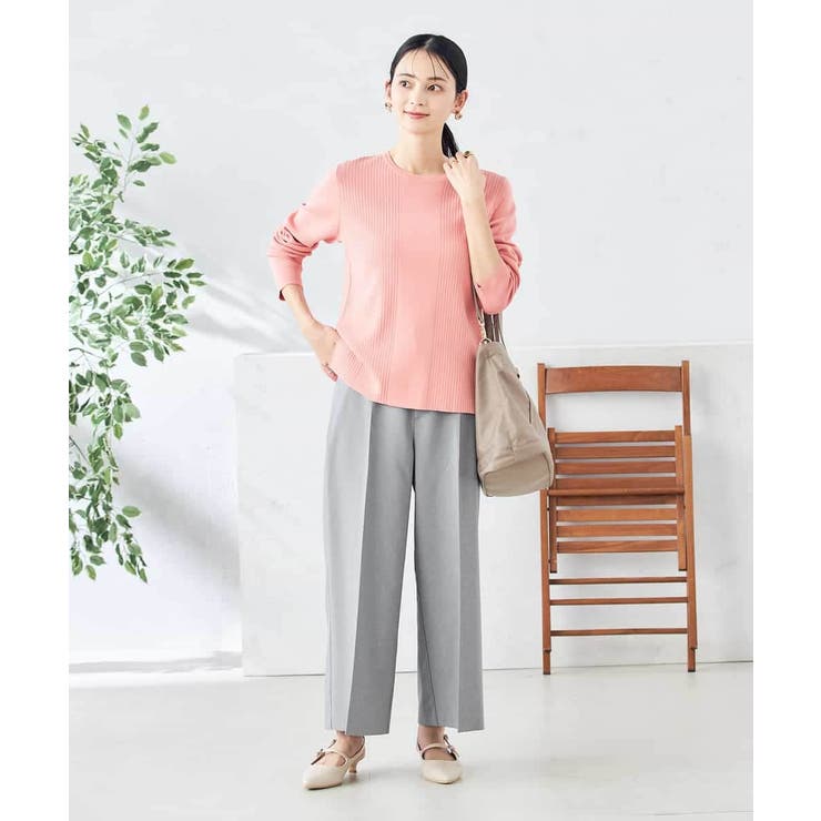 【洗える/ストレッチ/UVカット】麻調ストレッチクロップドパンツ | a.v.v【WOMEN】 | 詳細画像14 