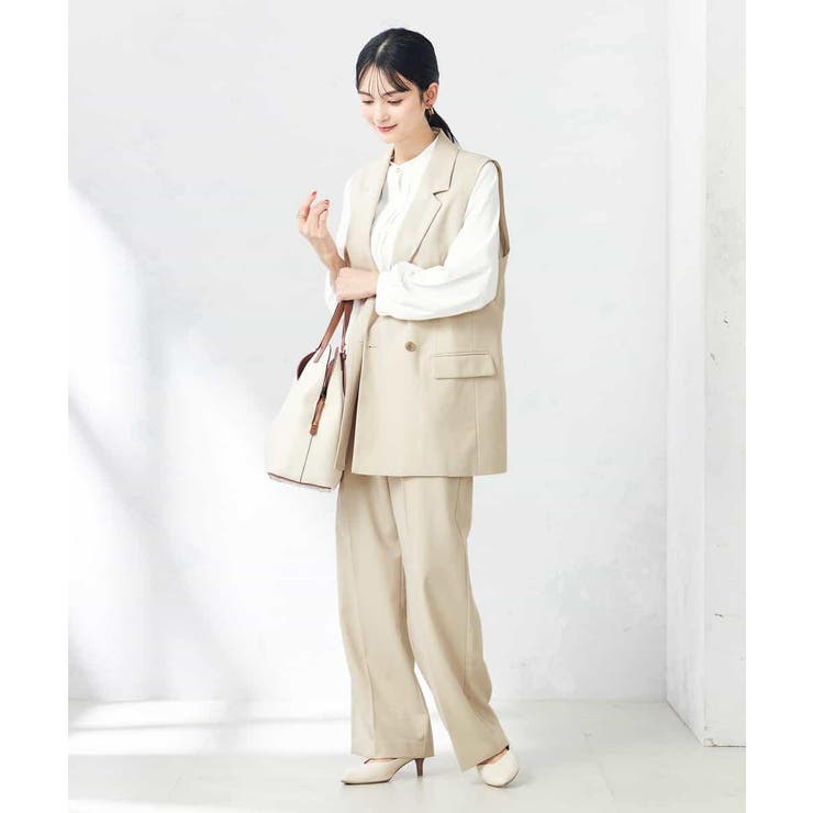 【洗える/ストレッチ/UVカット】麻調ワイドストレートパンツ | a.v.v【WOMEN】 | 詳細画像14 