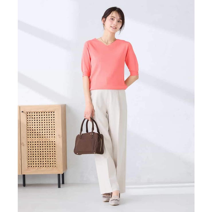 【洗える/UVカット】リネンライクストレッチワイドパンツ | a.v.v【WOMEN】 | 詳細画像12 