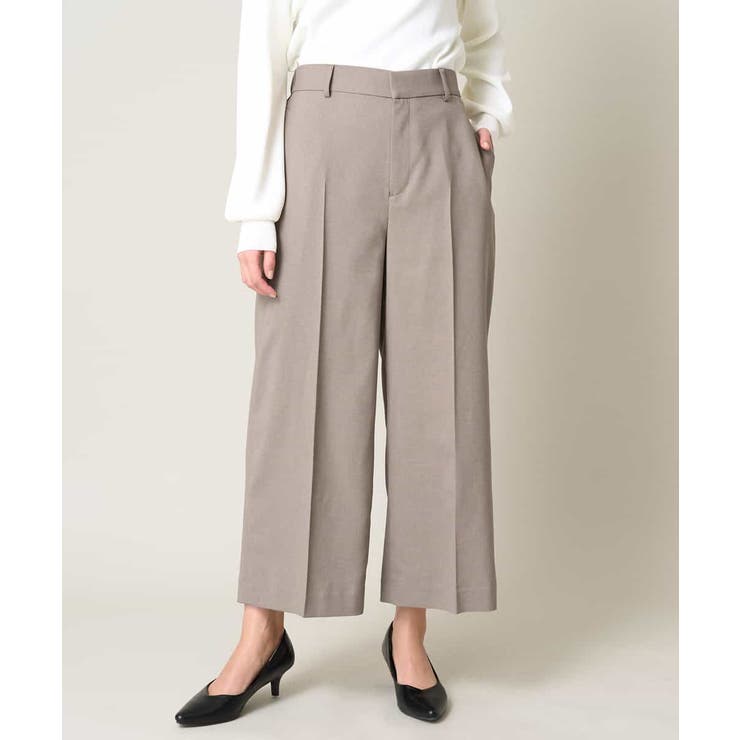 オックスストレッチクロップドワイドパンツ[品番：ITKW0016850