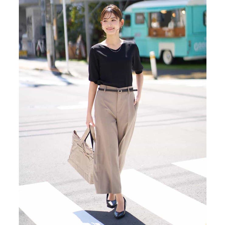 【洗える UVカット 接触冷感】オックスストレッチクロップドワイドパンツ【Ref… | a.v.v【WOMEN】 | 詳細画像11 