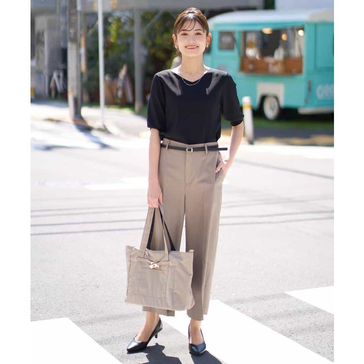 【洗える UVカット 接触冷感】オックスストレッチクロップドワイドパンツ【Ref… | a.v.v【WOMEN】 | 詳細画像13 