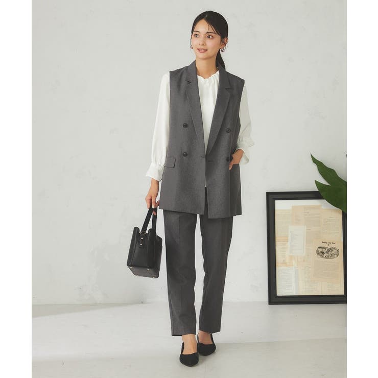 【洗える/イージーケア/吸水速乾/ストレッチ】梳毛調テーパードパンツ | a.v.v【WOMEN】 | 詳細画像24 