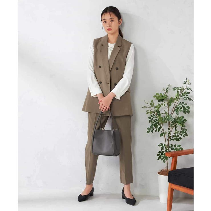 【洗える/イージーケア/吸水速乾/ストレッチ】梳毛調テーパードパンツ | a.v.v【WOMEN】 | 詳細画像6 