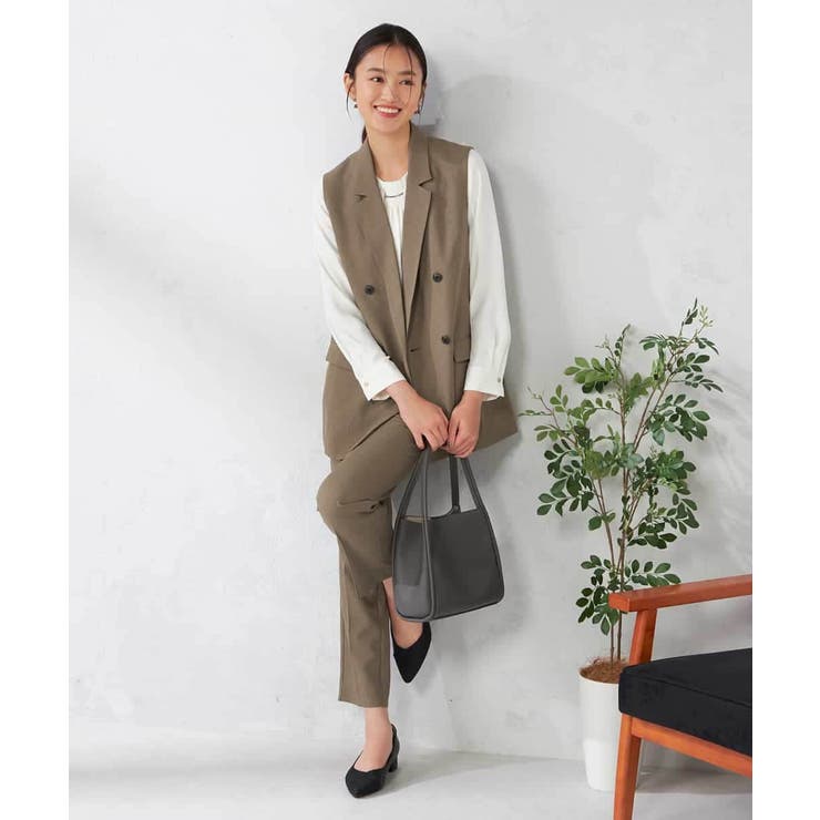 【洗える/イージーケア/吸水速乾/ストレッチ】梳毛調テーパードパンツ | a.v.v【WOMEN】 | 詳細画像7 