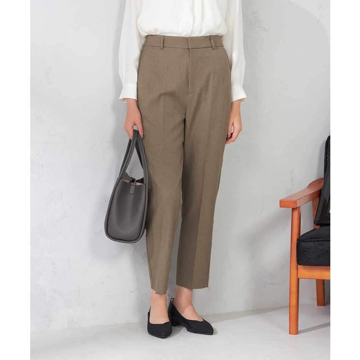 モカ | 【洗える/イージーケア/吸水速乾/ストレッチ】梳毛調テーパードパンツ | a.v.v【WOMEN】