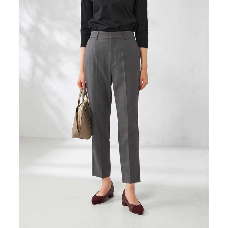 ダークグレー | 【洗える/イージーケア/吸水速乾/ストレッチ】梳毛調テーパードパンツ | a.v.v【WOMEN】