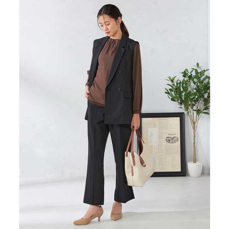 【洗える/イージーケア/吸水速乾/ストレッチ】梳毛調ストレートパンツ | a.v.v【WOMEN】 | 詳細画像31 