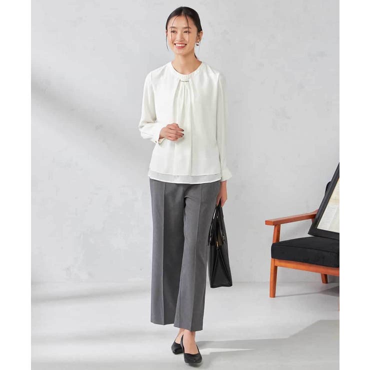 【洗える/イージーケア/吸水速乾/ストレッチ】梳毛調ストレートパンツ | a.v.v【WOMEN】 | 詳細画像5 