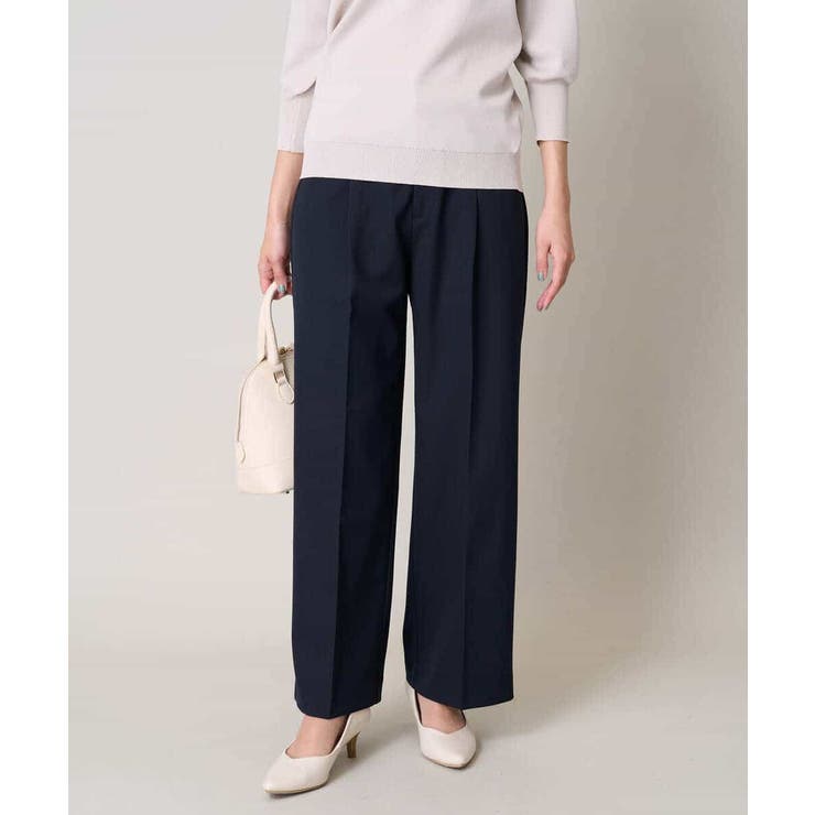 ネイビー | スカルノテックスストレートワイドパンツ | a.v.v【WOMEN】
