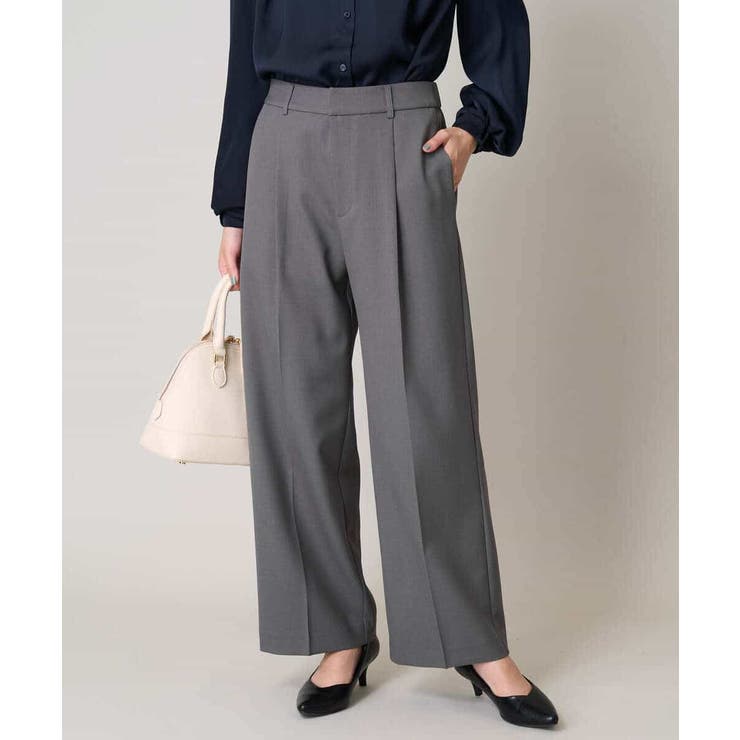 ライトグレー | スカルノテックスストレートワイドパンツ | a.v.v【WOMEN】