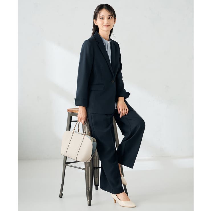 【洗える/イージーケア/ストレッチ】パウダーツイルワイドストレートパンツ | a.v.v【WOMEN】 | 詳細画像12 