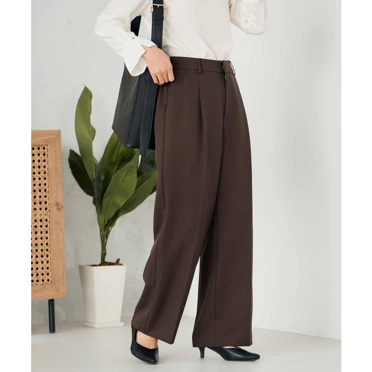 【洗える/イージーケア/ストレッチ】パウダーツイルワイドストレートパンツ | a.v.v【WOMEN】 | 詳細画像13 