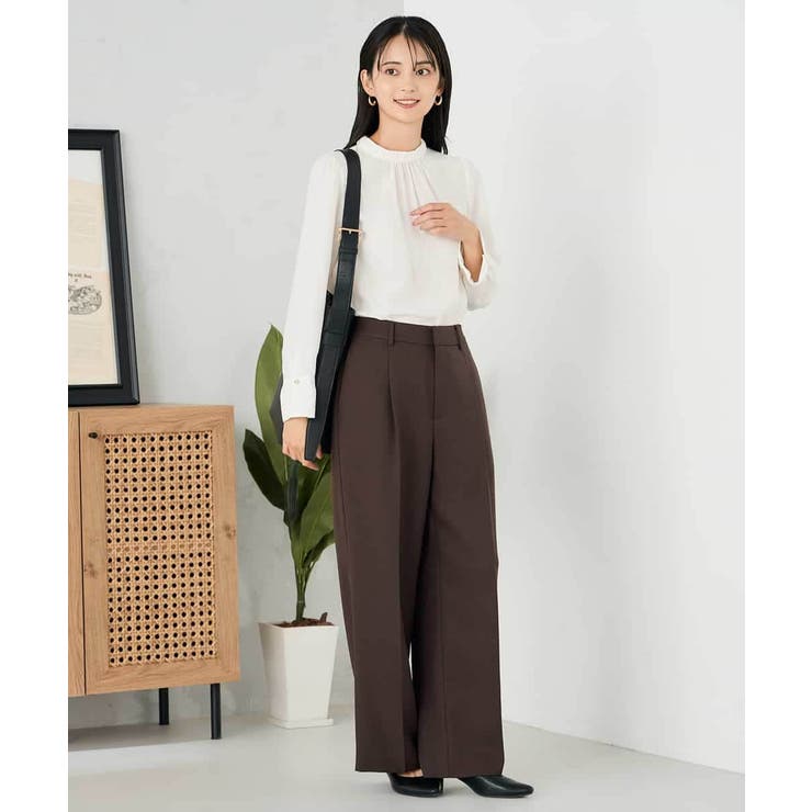 【洗える/イージーケア/ストレッチ】パウダーツイルワイドストレートパンツ | a.v.v【WOMEN】 | 詳細画像17 