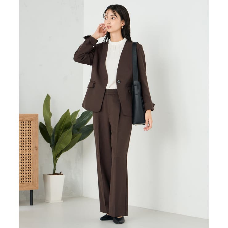 【洗える/イージーケア/ストレッチ】パウダーツイルワイドストレートパンツ | a.v.v【WOMEN】 | 詳細画像19 