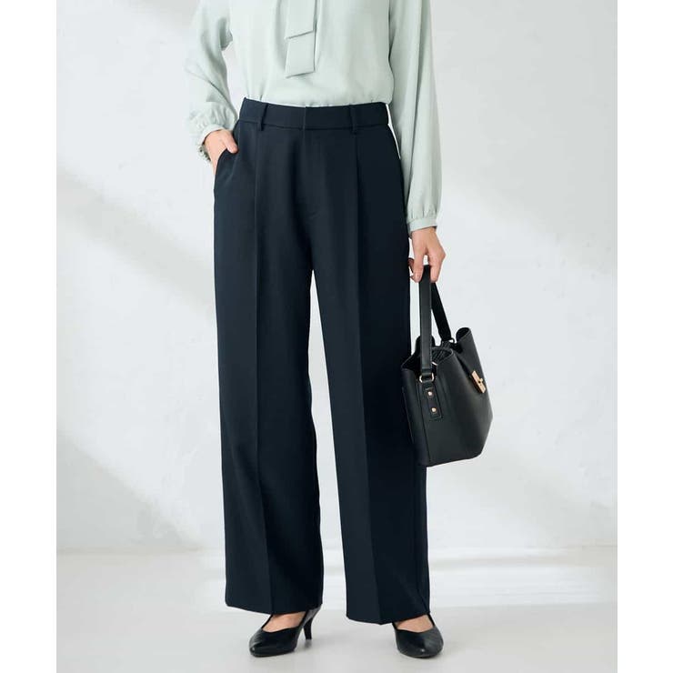 【洗える/イージーケア/ストレッチ】パウダーツイルワイドストレートパンツ | a.v.v【WOMEN】 | 詳細画像4 