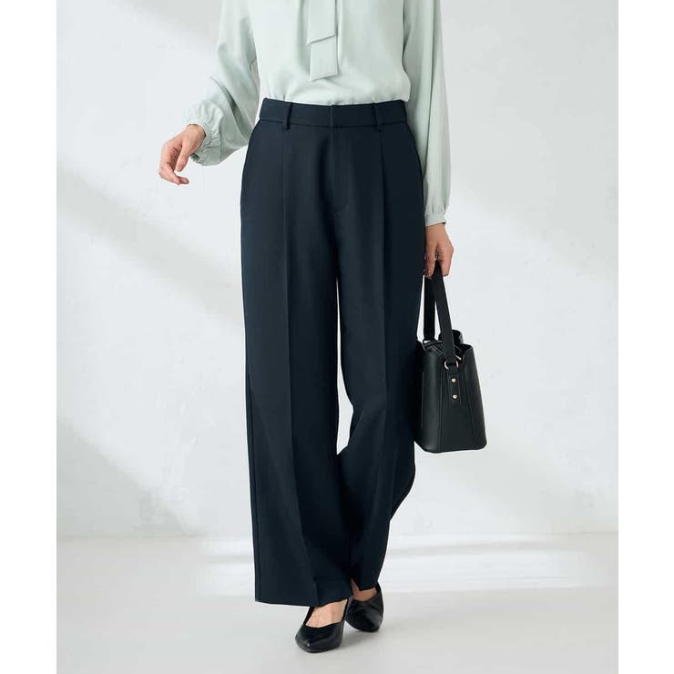 【洗える/イージーケア/ストレッチ】パウダーツイルワイドストレートパンツ | a.v.v【WOMEN】 | 詳細画像5 