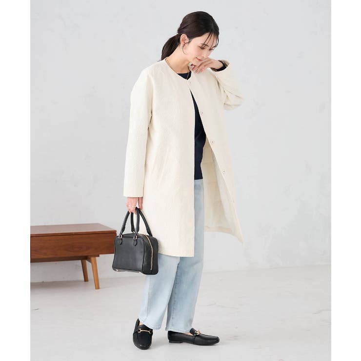 ジャガードノーカラーコート | a.v.v【WOMEN】 | 詳細画像12 