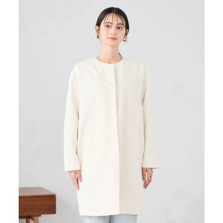 ジャガードノーカラーコート | a.v.v【WOMEN】 | 詳細画像13 