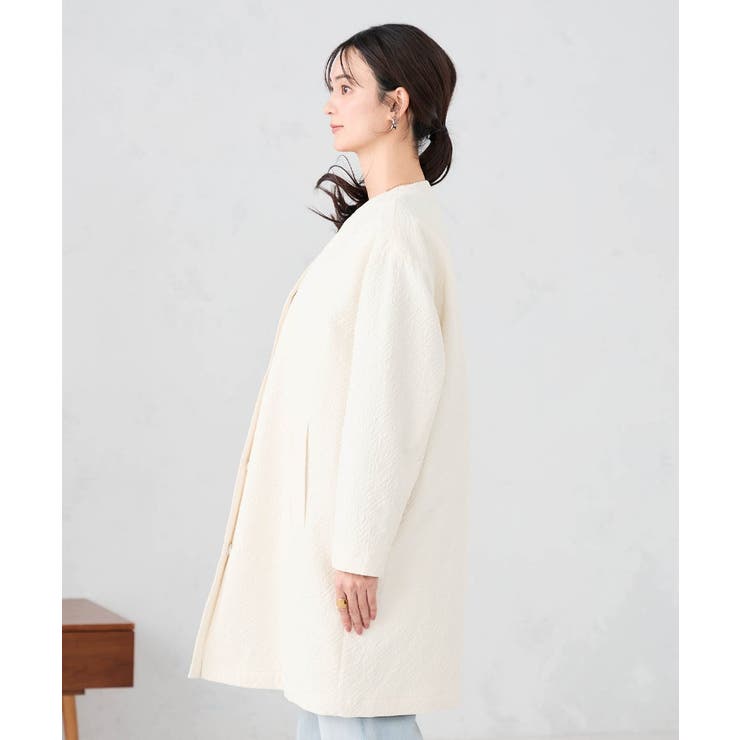 ジャガードノーカラーコート | a.v.v【WOMEN】 | 詳細画像14 