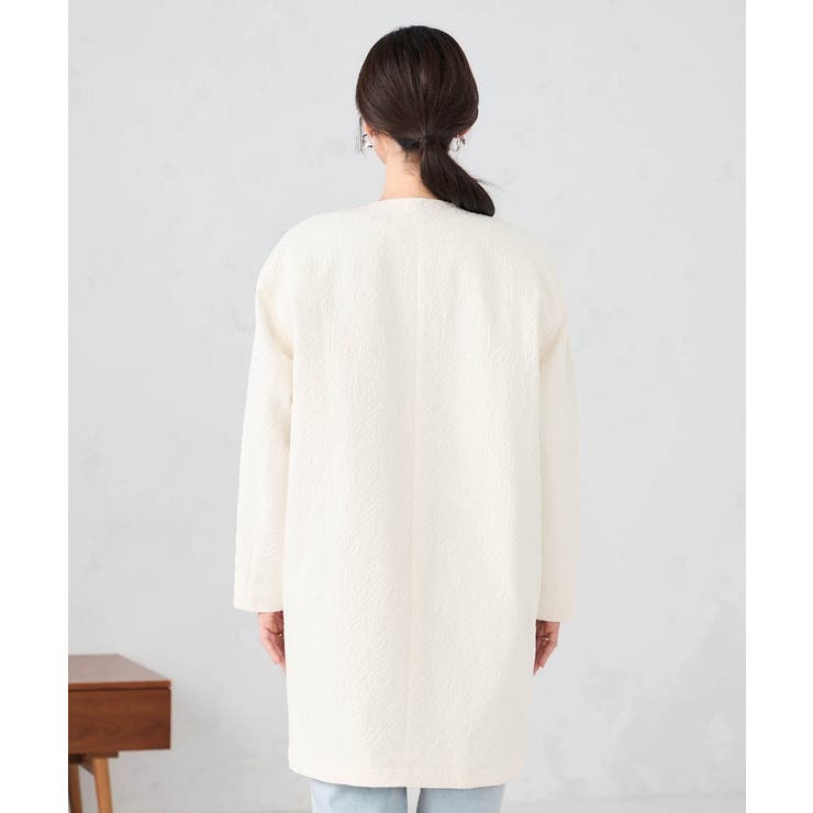 ジャガードノーカラーコート | a.v.v【WOMEN】 | 詳細画像15 