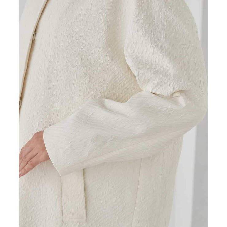 ジャガードノーカラーコート | a.v.v【WOMEN】 | 詳細画像17 