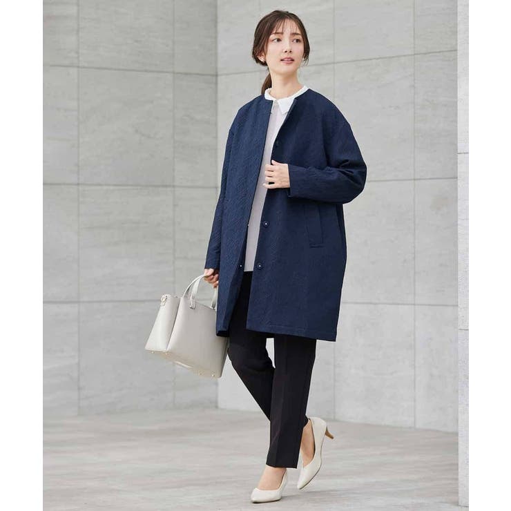 ジャガードノーカラーコート | a.v.v【WOMEN】 | 詳細画像2 