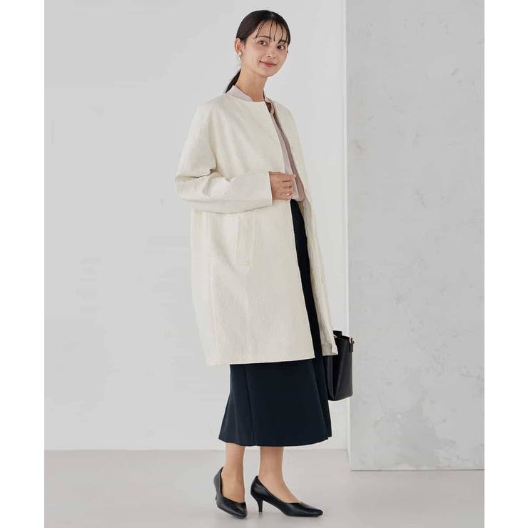 ジャガードノーカラーコート | a.v.v【WOMEN】 | 詳細画像7 