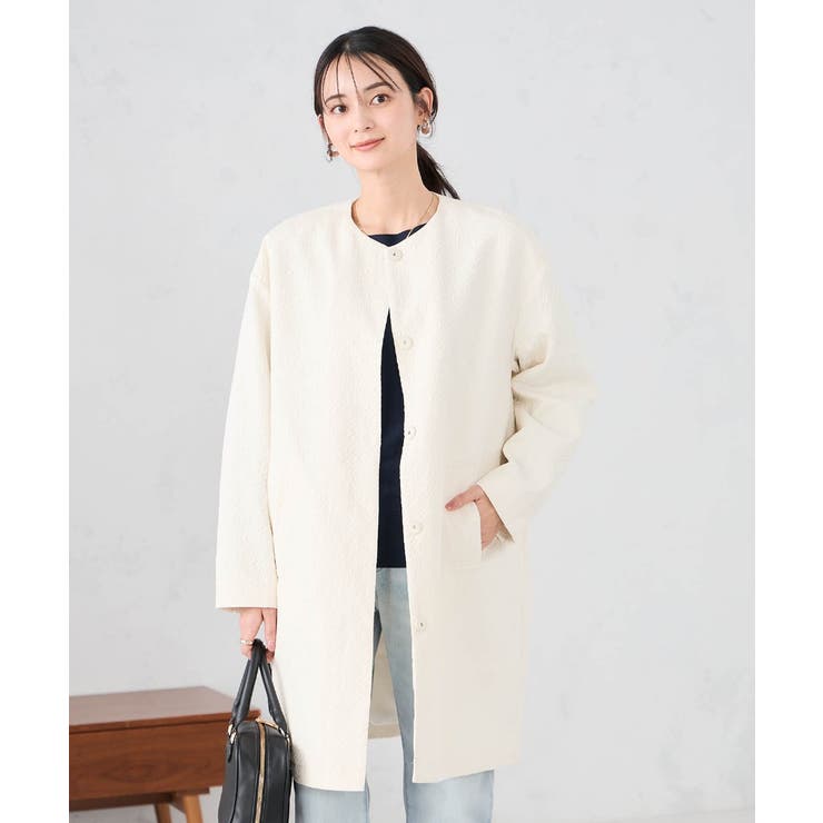 ジャガードノーカラーコート | a.v.v【WOMEN】 | 詳細画像8 