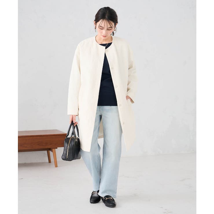 ジャガードノーカラーコート | a.v.v【WOMEN】 | 詳細画像9 