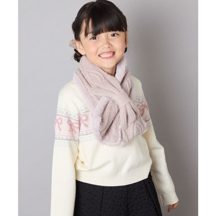 [KIDS]【リバーシブル/差し込み型で安心】リボンスヌード | a.v.v【KIDS】 | 詳細画像2 