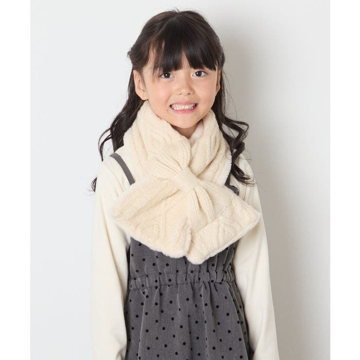 アイボリー | [KIDS]【リバーシブル/差し込み型で安心】リボンスヌード | a.v.v【KIDS】