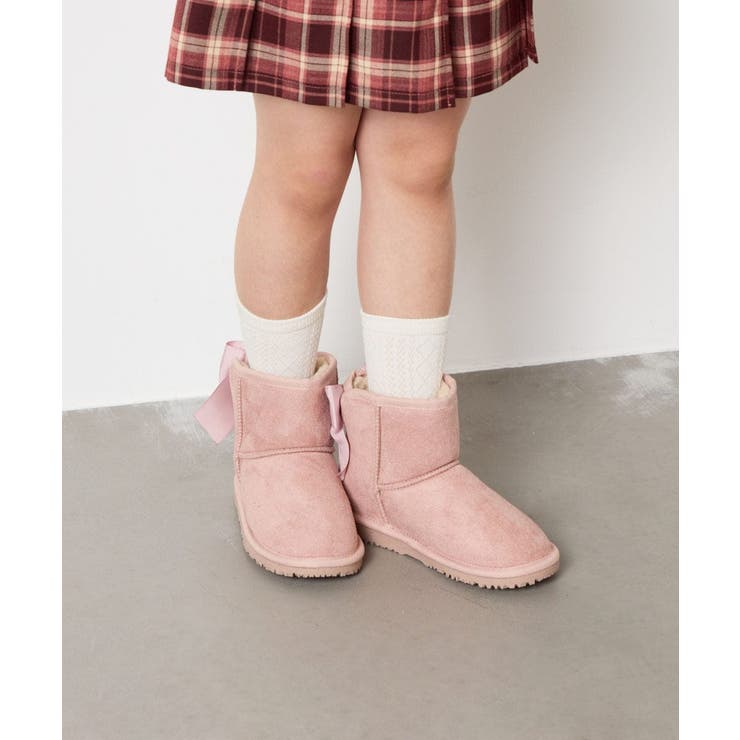 リボン付フェイクムートンブーツ | a.v.v【KIDS】 | 詳細画像1 