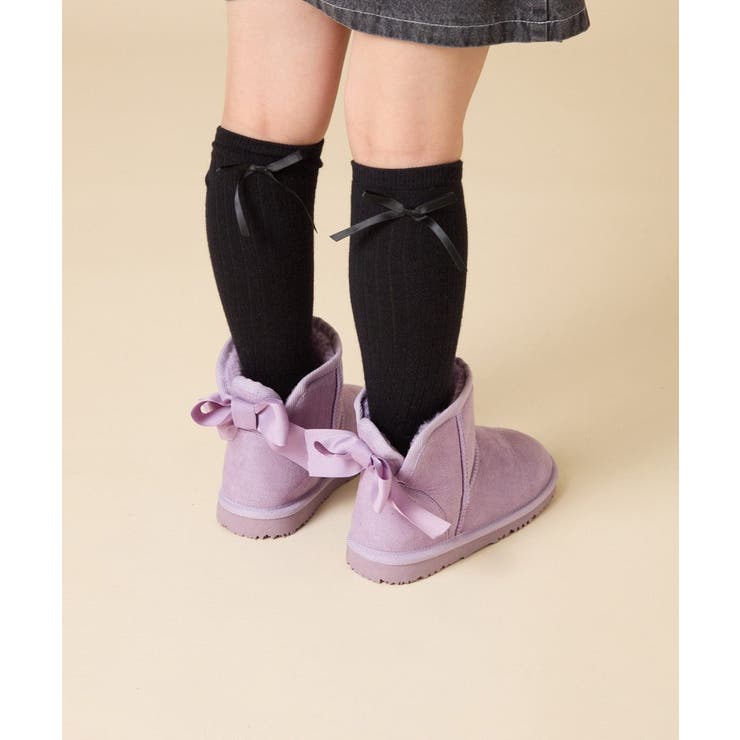 リボン付フェイクムートンブーツ | a.v.v【KIDS】 | 詳細画像3 