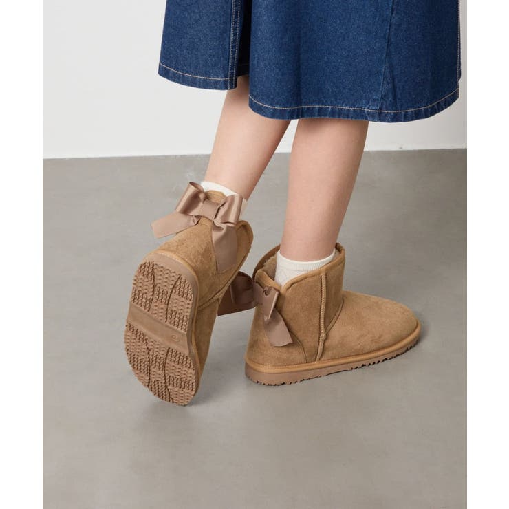 リボン付フェイクムートンブーツ | a.v.v【KIDS】 | 詳細画像6 