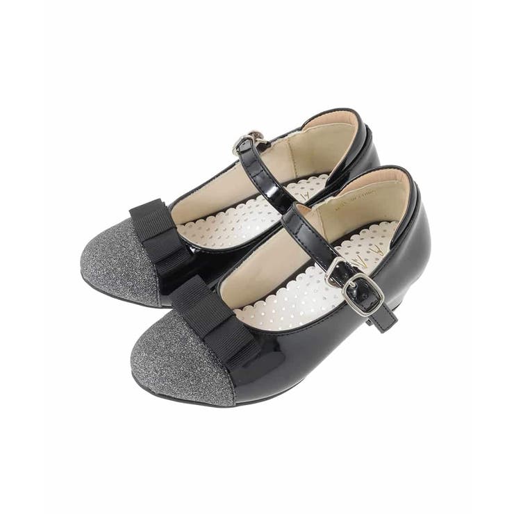 ブラック | [KIDS]リボンヒールパンプス | a.v.v【KIDS】