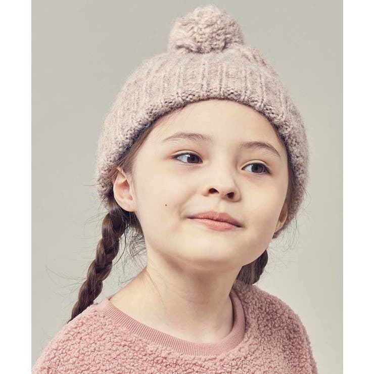 ベージュ | [KIDS]ポンポン付きニットワッチ | a.v.v【KIDS】