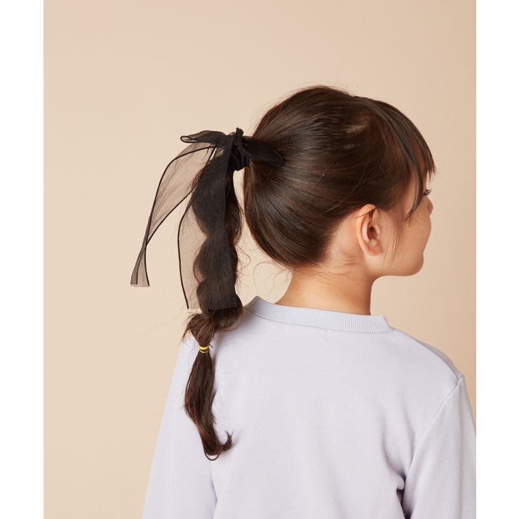 ブラック | [KIDS]シフォンリボンポニー | a.v.v【KIDS】