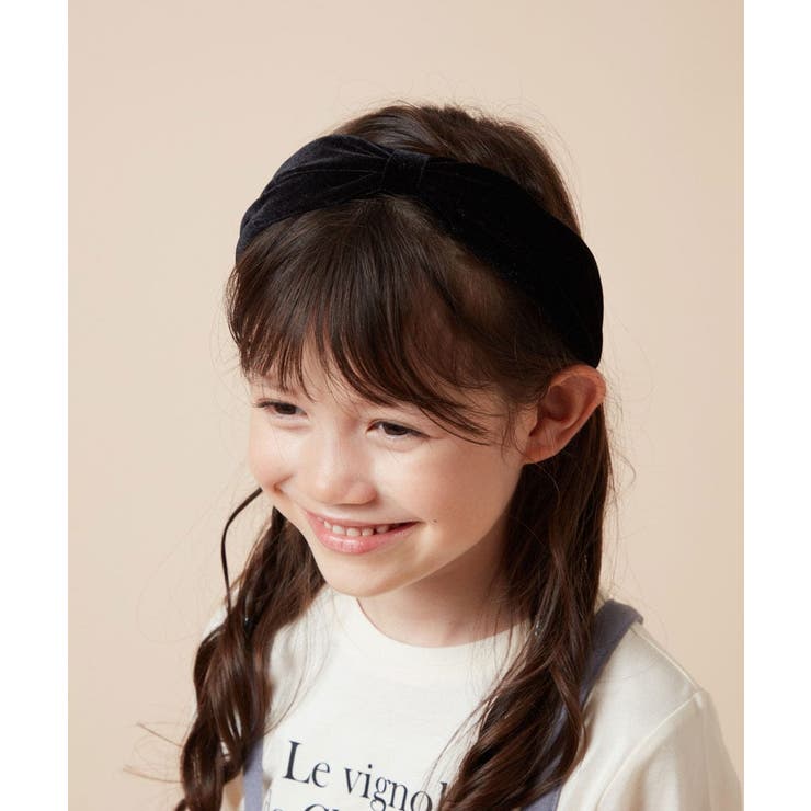 ブラック | [KIDS]ベロアリボンカチューシャ | a.v.v【KIDS】