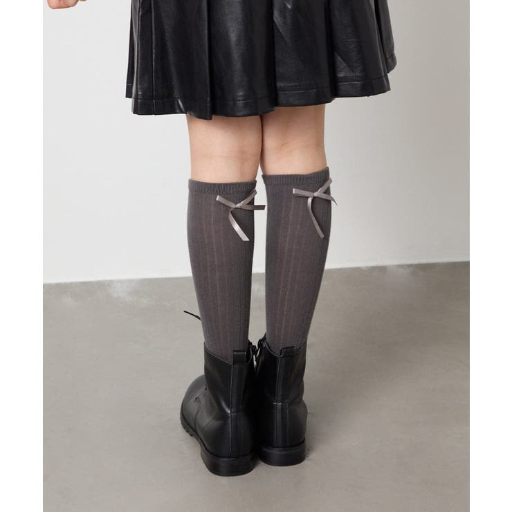 グレー | [KIDS]リボンハイソックス | a.v.v【KIDS】