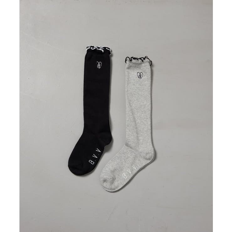 KIDS]ワンポイント刺繍ハイソックス[品番：ITKW0020186]｜a.v.v