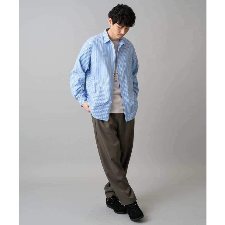 【洗濯機で洗える/毛玉になりにくい】ワイドストレッチストライプシャツ | a.v.v【MEN】 | 詳細画像11 