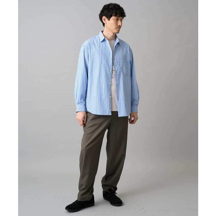 【洗濯機で洗える/毛玉になりにくい】ワイドストレッチストライプシャツ | a.v.v【MEN】 | 詳細画像12 