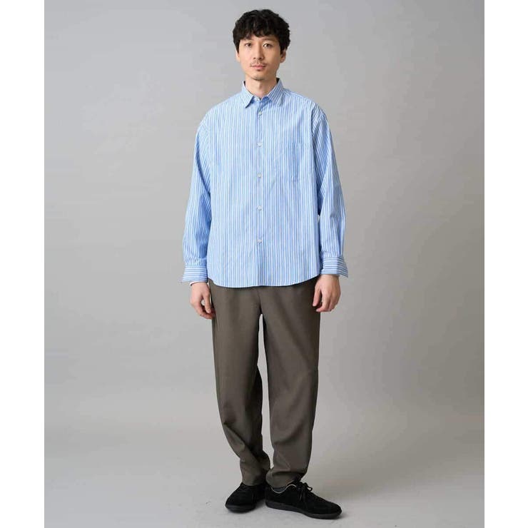 【洗濯機で洗える/毛玉になりにくい】ワイドストレッチストライプシャツ | a.v.v【MEN】 | 詳細画像13 