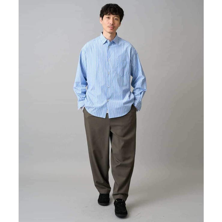 【洗濯機で洗える/毛玉になりにくい】ワイドストレッチストライプシャツ | a.v.v【MEN】 | 詳細画像14 