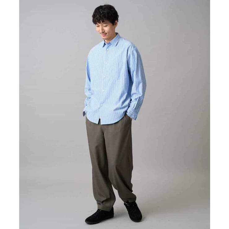 【洗濯機で洗える/毛玉になりにくい】ワイドストレッチストライプシャツ | a.v.v【MEN】 | 詳細画像16 