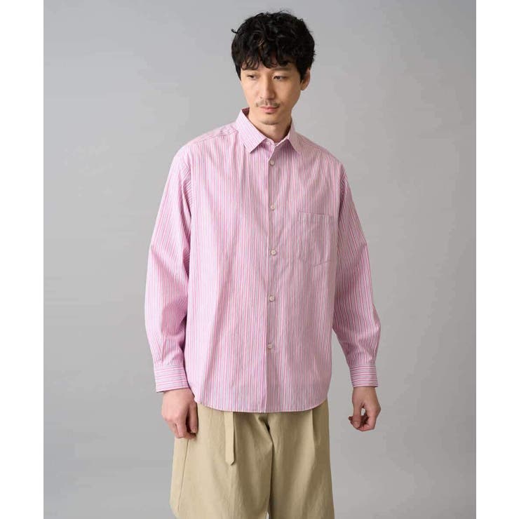 【洗濯機で洗える/毛玉になりにくい】ワイドストレッチストライプシャツ | a.v.v【MEN】 | 詳細画像30 