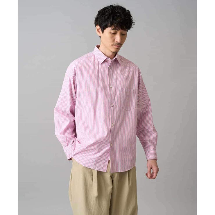 【洗濯機で洗える/毛玉になりにくい】ワイドストレッチストライプシャツ | a.v.v【MEN】 | 詳細画像31 